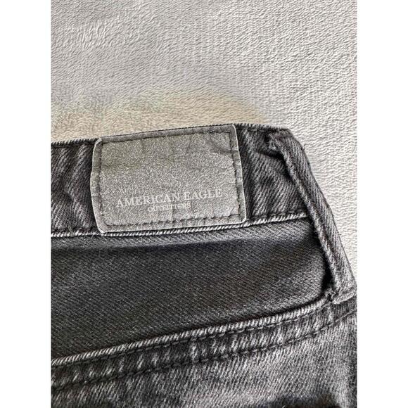American Eagle AE 4 Pocket Mini Black Denim Frayed Hem Design Mini Skirt US 4 - Picture 4 of 9